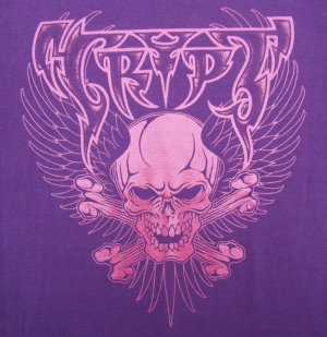画像1: HBC/"Wing Skull" Tee (Purple x Metalic Pink)