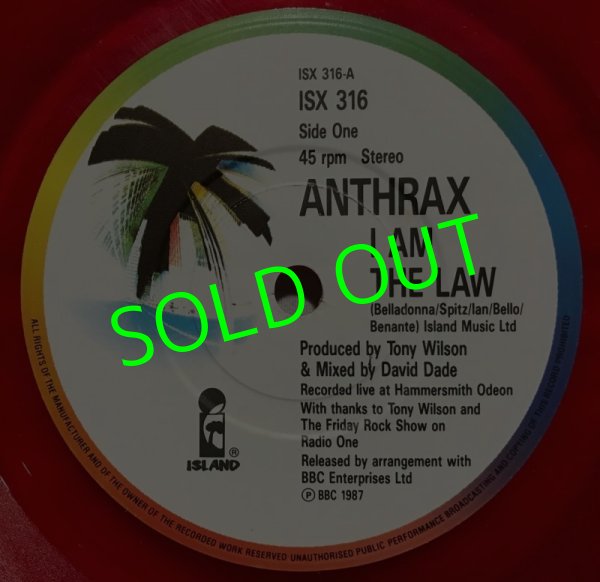 画像3: ANTHRAX/ I AM THE LAW(Limited Clear Red Vinyl)[7’’]