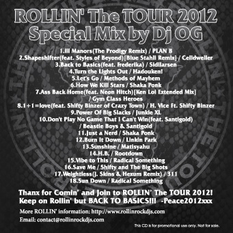 画像: ROLLIN' The TOUR 2012 MIX CD By Dj OG