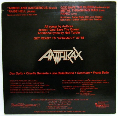 画像: ANTHRAX/ Armed and Dangerous [LP]