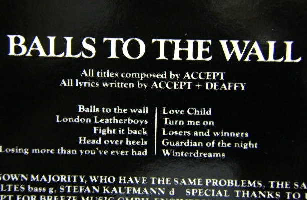 画像: ACCEPT/ Balls To The Wall[LP]