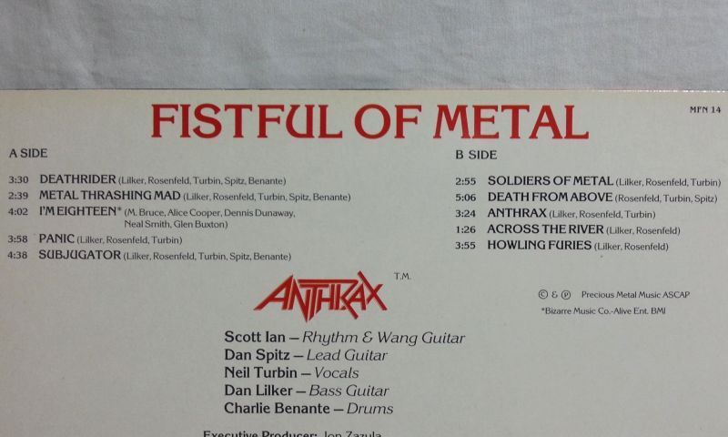 画像: ANTHRAX/ Fistful Of Metal[LP]