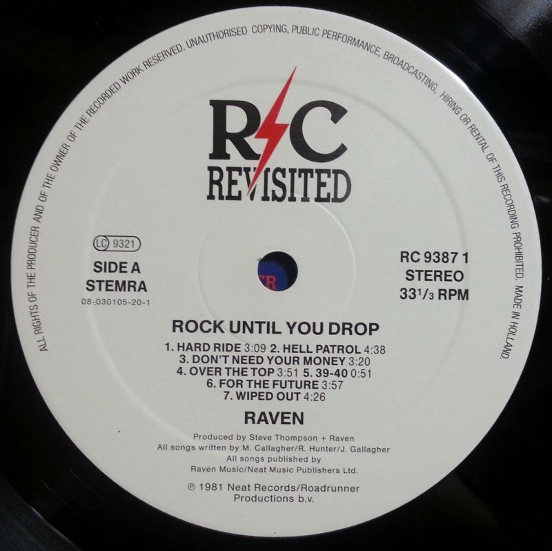 画像: RAVEN/ Rock Until You Drop[LP]