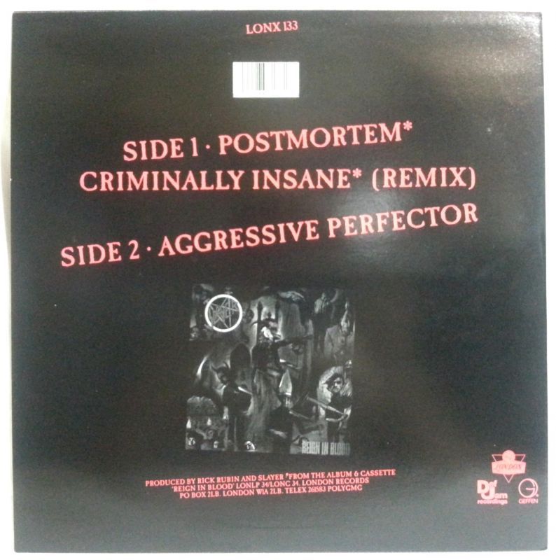 画像: SLAYER/ Criminally Insane(Remix)[12'']