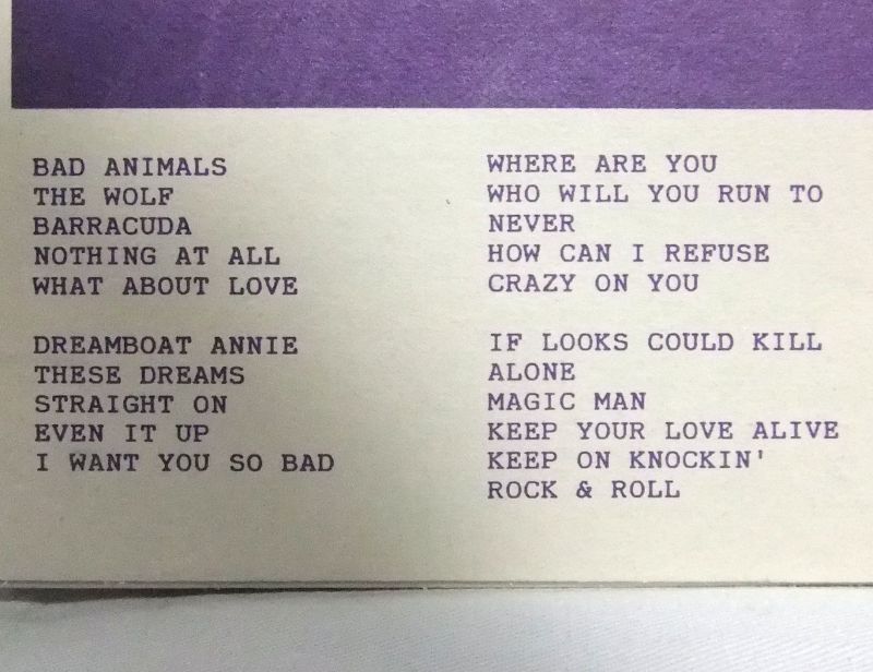 画像: HEART/ Erotic Symphonies‘’Bad Animals Tour 1988’’[2LP]