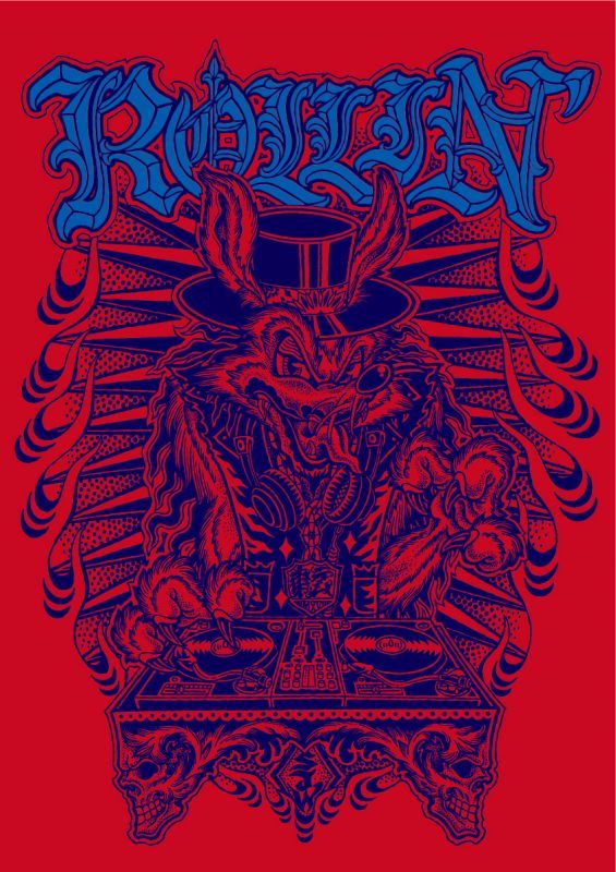 画像: ROLLIN' 2018 Coyote DJing T-Shirt (Red) 