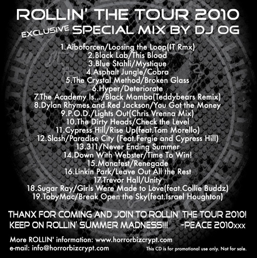 画像: ROLLIN' The TOUR 2010 MIX CD By Dj OG 